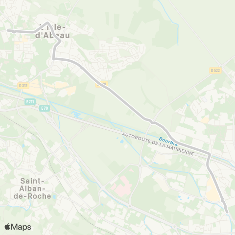 ARA Cars Région Isère - Scolaire Bourgoin Jallieu-l'Isle d'Abeau map