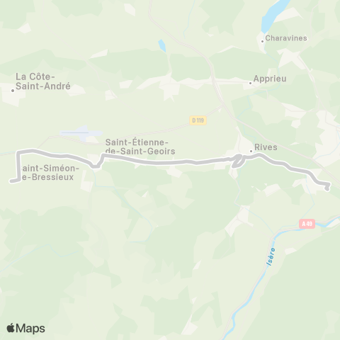 ARA Cars Région Isère - Scolaire St Siméon de Bressieux-Moirans map