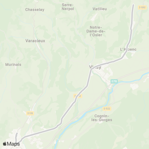 ARA Cars Région Isère - Scolaire Chantesse-St Marcellin map