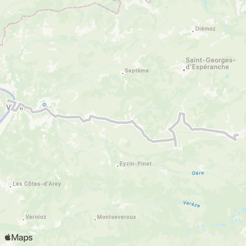 ARA Cars Région Isère - Scolaire St Jean de Bournay-Vienne map