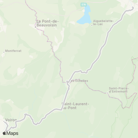 ARA Cars Région Isère - Scolaire St Laurent du Pont-Chambery map