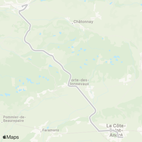 ARA Cars Région Isère - Scolaire St Jean de Bournay-la Cote St André map