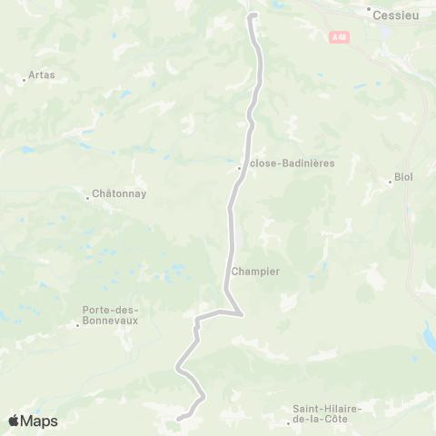 ARA Cars Région Isère - Scolaire La Cote St André-Nivolas Vermelle map