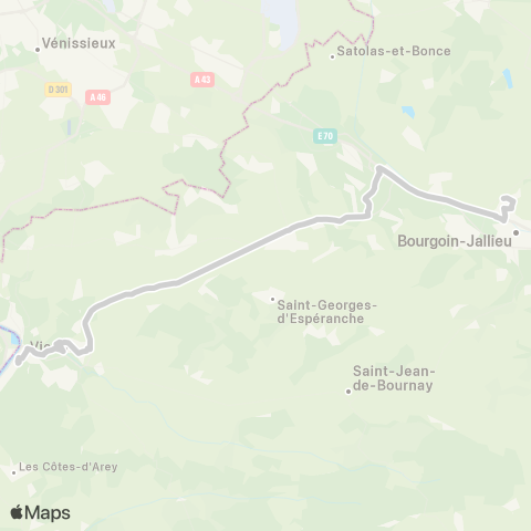 ARA Cars Région Isère - Scolaire Vienne-Bourgoin Jallieu map