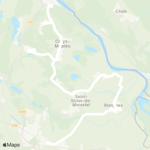 ARA Cars Région Isère - Scolaire Creys-St Victor-Morestel map