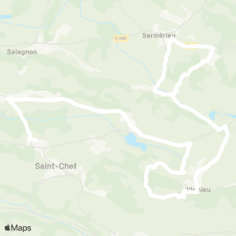 ARA Cars Région Isère - Scolaire Sermerieu-Vignieu-St Chef map