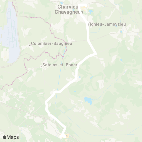 ARA Cars Région Isère - Scolaire Tignieu-Chamagnieu-la Verpilliere map