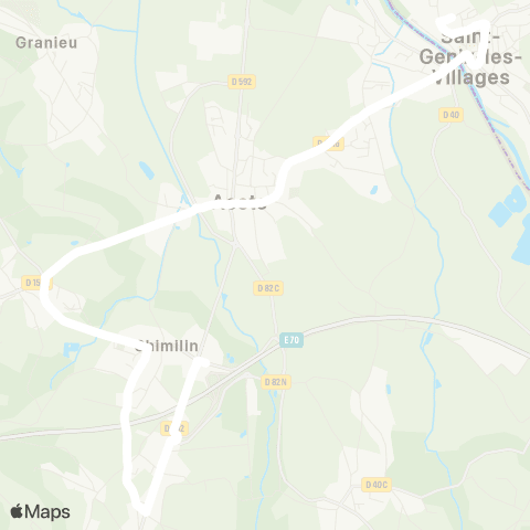 ARA Cars Région Isère - Scolaire Chimilin-St Genix sur Guiers map