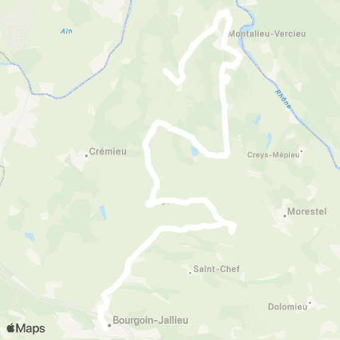 ARA Cars Région Isère - Scolaire Montalieu Vercieu-Bourgoin Jallieu map