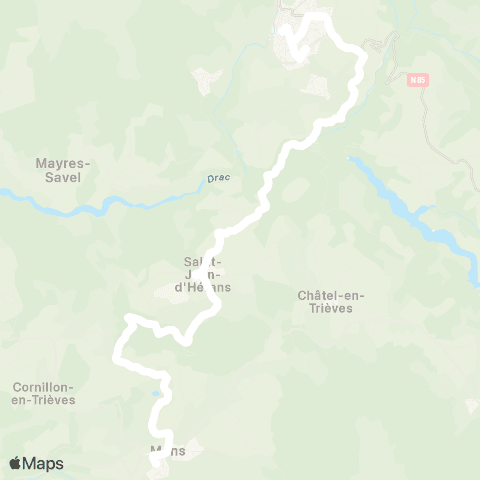 ARA Cars Région Isère - Scolaire La Mure-Mens (Internes) map