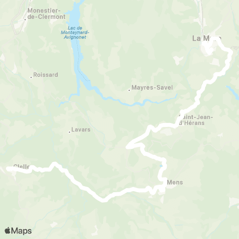 ARA Cars Région Isère - Scolaire Mens-la Mure map