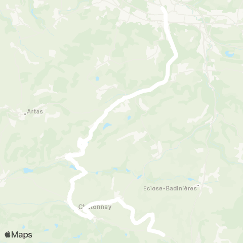 ARA Cars Région Isère - Scolaire Chatonnay-Bourgoin Jallieu map