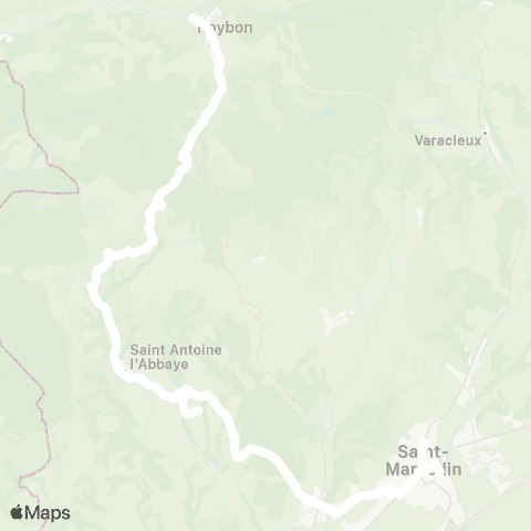 ARA Cars Région Isère - Scolaire Roybon-St Marcellin map