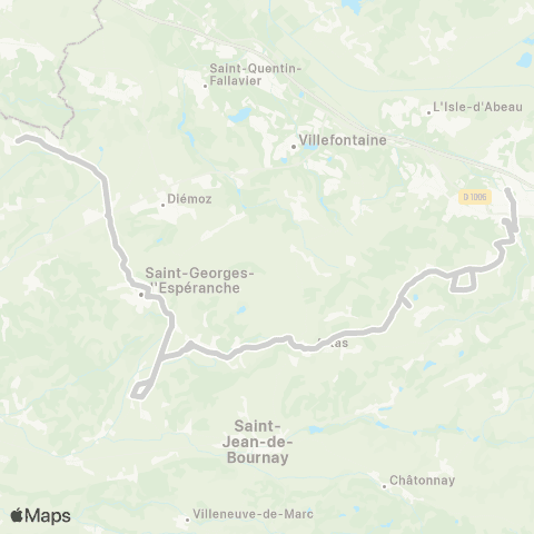 ARA Cars Région Isère - Scolaire Valencin-Artas-Bourgoin Jallieu map