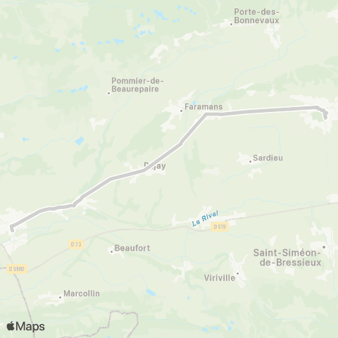 ARA Cars Région Isère - Scolaire La Cote St André-Beaurepaire map
