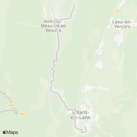 ARA Cars Région Isère - Scolaire Autrans-Meaudre-Villard de Lans map