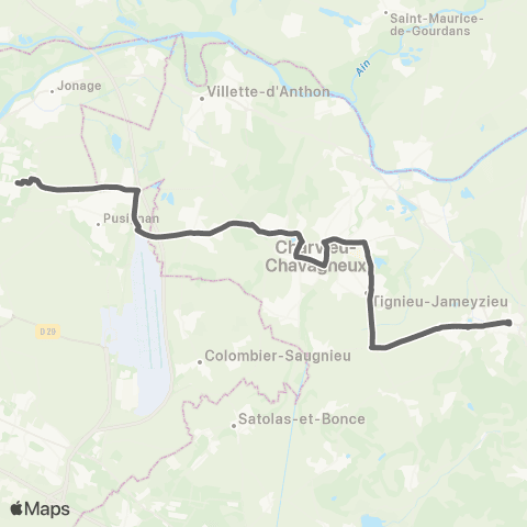 ARA Cars Région Isère Cremieu-Meyzieu map