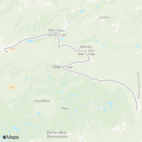 ARA Cars Région Isère - Scolaire Champier-Chatonnay-St Jean de Bournay map