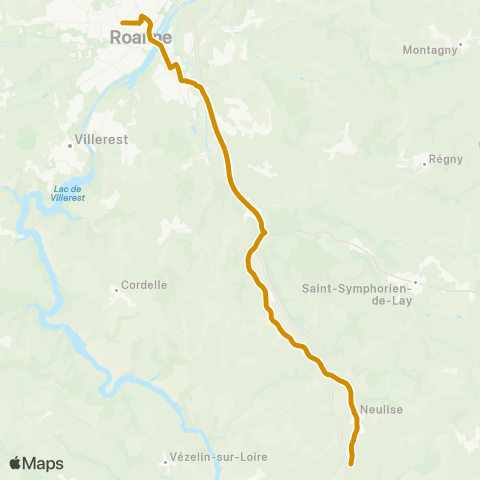 ARA Cars Région Loire Neulise - Roanne map