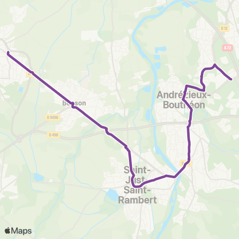 ARA Cars Région Loire Sury-le-Comtal - Andrézieux-Bouthéon map