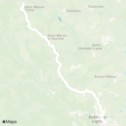 ARA Cars Région Loire Saint-Marcel-d'Urfé - Boën map