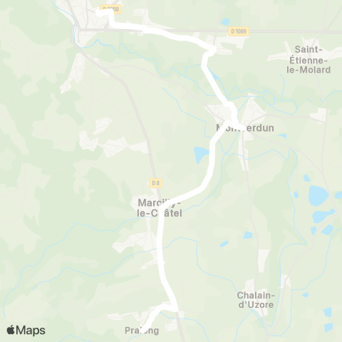 ARA Cars Région Loire Pralong-Boën map