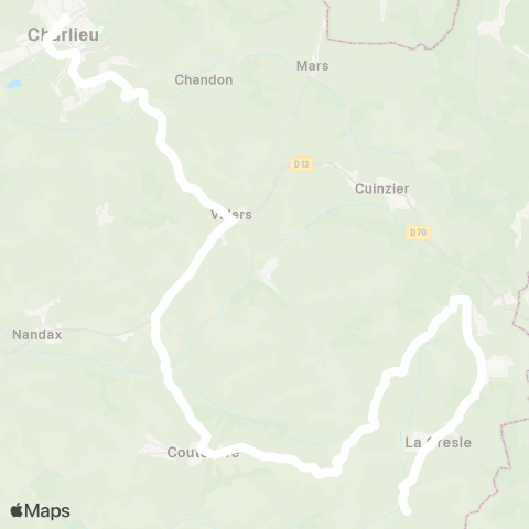 ARA Cars Région Loire La Gresle - Charlieu map