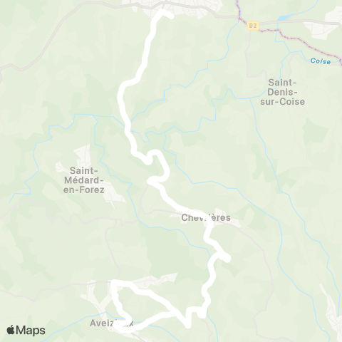 ARA Cars Région Loire Aveizieux - Chazelles-sur-l. map