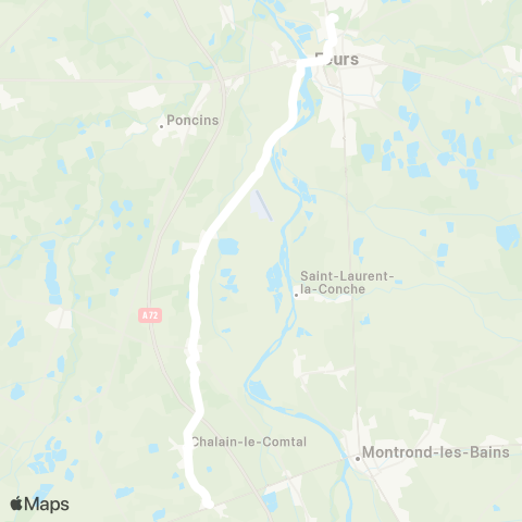 ARA Cars Région Loire Chalain le Comtal - Feurs map