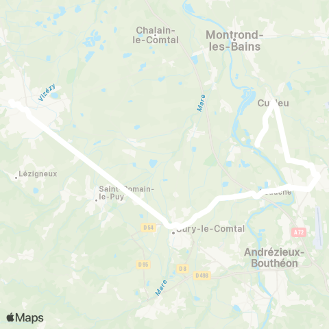 ARA Cars Région Loire Rivas-Veauche-Montbrison map