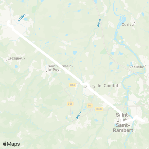 ARA Cars Région Loire St-Just-St-Rambert-Montbrison map