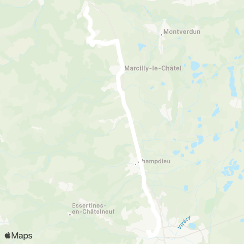 ARA Cars Région Loire Trelins-Montbrison map