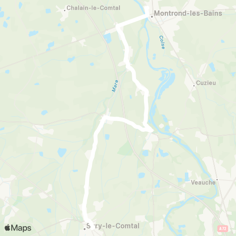 ARA Cars Région Loire Sury-le-Comtal-Montrond-les-Bains map