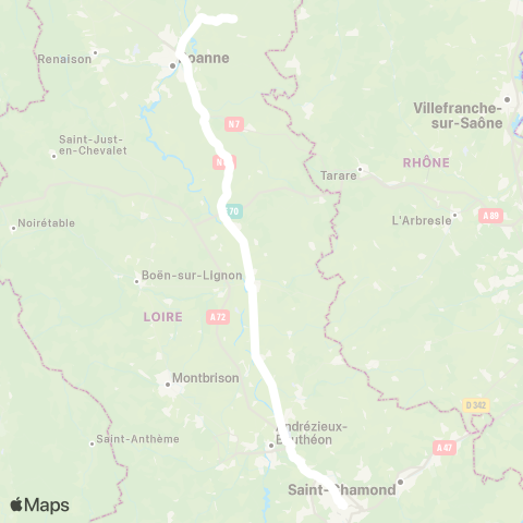 ARA Cars Région Loire St-Étienne-Nandax (Ressins) map