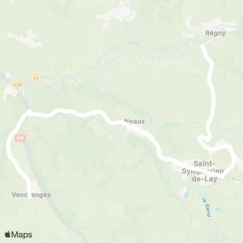 ARA Cars Région Loire Vendranges - Régny map