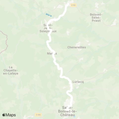 ARA Cars Région Loire Margerie Ch. - St Bonnet le Ch map