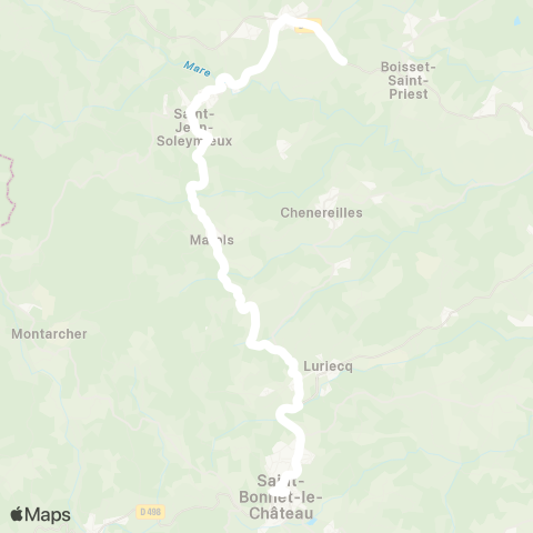 ARA Cars Région Loire Soleymieux - St Bonnet le Ch map