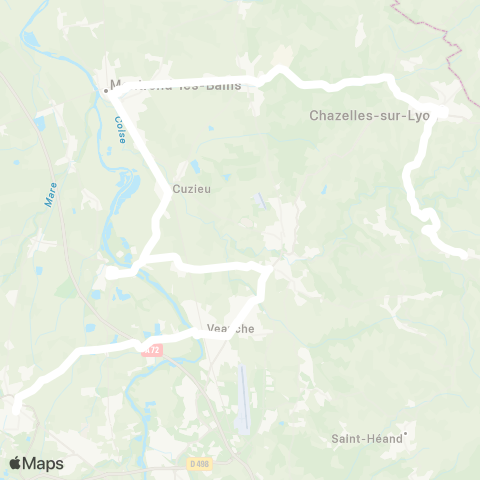 ARA Cars Région Loire Chevrières - Sury-le-C. map