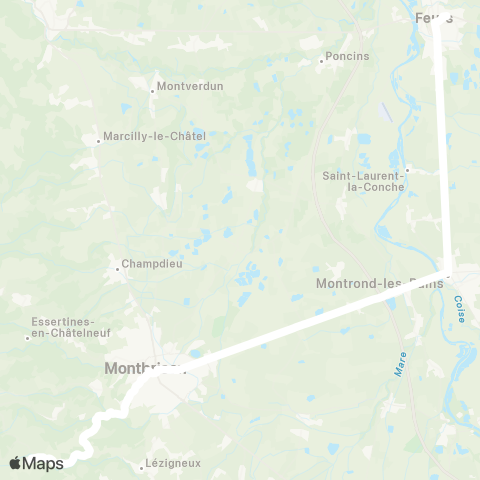 ARA Cars Région Loire Feurs - Verrières map