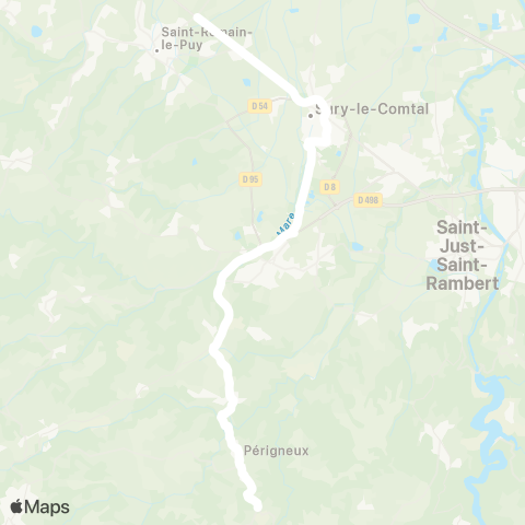 ARA Cars Région Loire Périgneux - St-Romain-le-Puy map