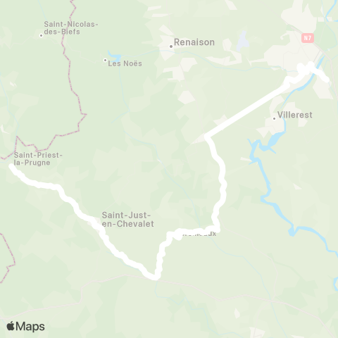 ARA Cars Région Loire St-Priest-la-Prugne - Roanne map