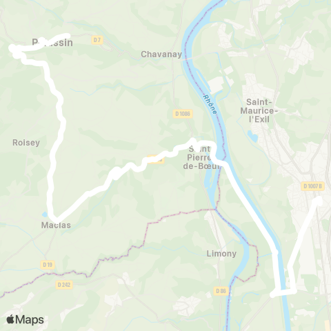 ARA Cars Région Loire Pélussin - Roussillon map