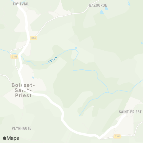 ARA Cars Région Loire Boisset-St-Priest - Boisset-St Priest map