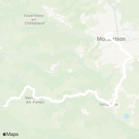 ARA Cars Région Loire Verrières-en-Forez - Montbrison map