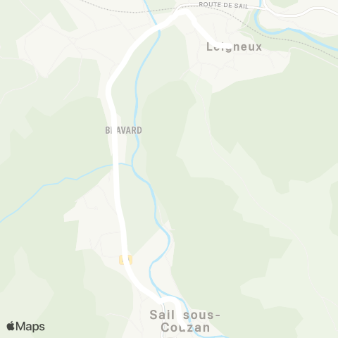 ARA Cars Région Loire Leigneux - Sail-sous-Couzan map