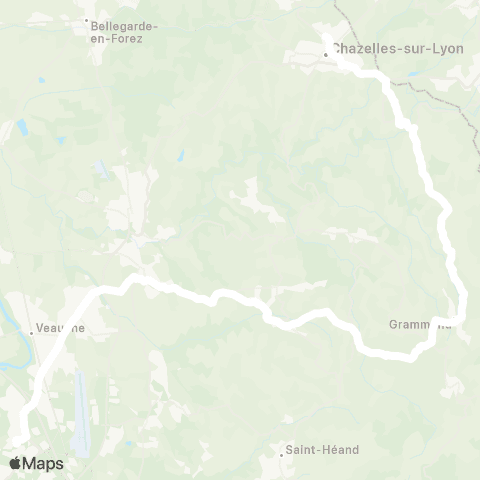 ARA Cars Région Loire Chazelles-sur-Lyon - Andrézieux-Bouthéon map