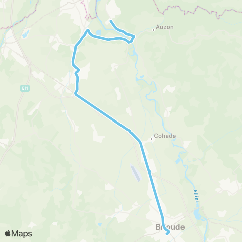 ARA Cars Région Haute-Loire Brioude / Vezezoux map