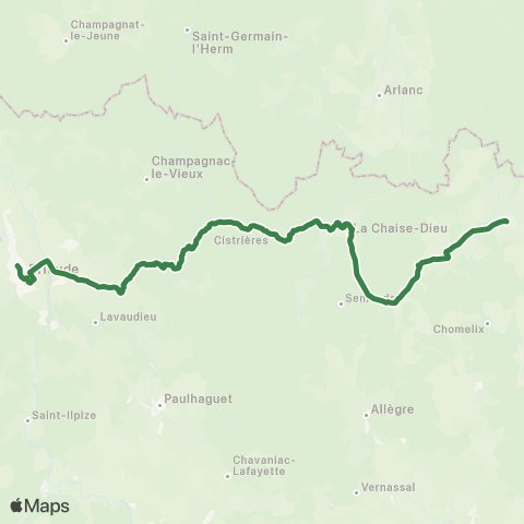 ARA Cars Région Haute-Loire Craponne / Brioude map