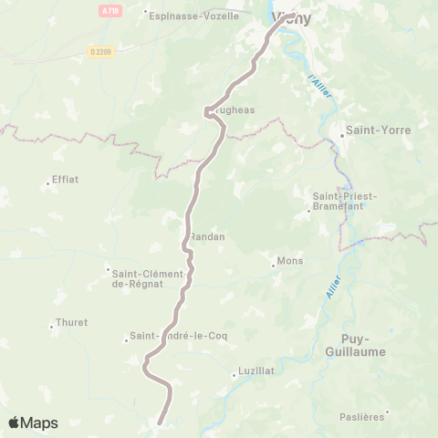 ARA Cars Région Puy-de-Dôme Maringues - Vichy map