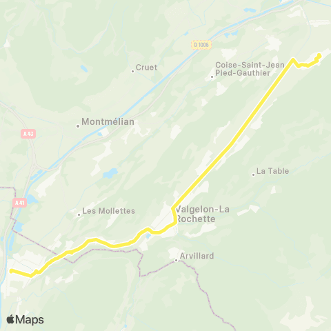 ARA Cars Région Savoie Valgelon < > Pontcharra < > Chamoux s/ Gelon map